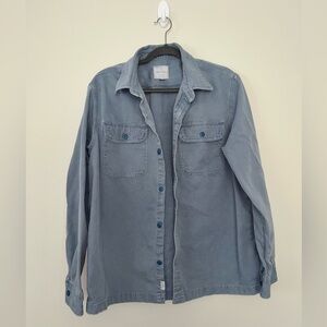 American Eagle Men’s Button Up Blue Top Size Large